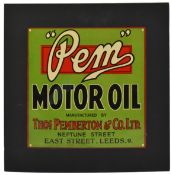 EARLY TO MID CENTURY PEM MOTOR OIL SHOWCARD