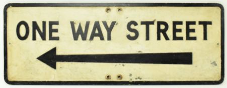 VINTAGE CAST ALUMINIUM ONE WAY STREET ROAD SIGN