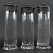 ROWNTREES - THREE EDWARDIAN GLASS SWEET JARS