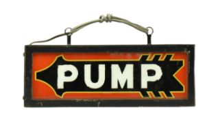 EARLY TO MID CENTURY DOUBLE SIDED DIRECTIONAL PUMP LIGHTBOX