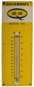 MID CENTURY DUCKHAMS 20-50 MOTOR OIL ENAMEL THERMOMETER