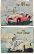 MOTOR RACING - VINTAGE TRIUMPH DEALERSHIP SHOWROOM POSTERS