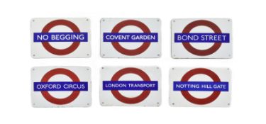 SIX LATER REPRODUCTION LONDON RAILWAY ENAMEL SIGNS