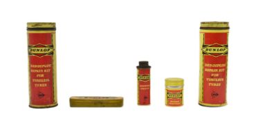 SELECTION OF FOUR MID CENTURY DUNLOP BICYCLE TINS