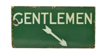 EARLY 20TH CENTURY SOUTHERN RAILWAY GENTLEMAN ENAMEL SIGN