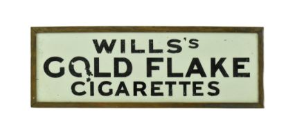 WILL'S GOLD FLAKE CIGARETTES - 1920S MILK GLASS PAINTED SIGN