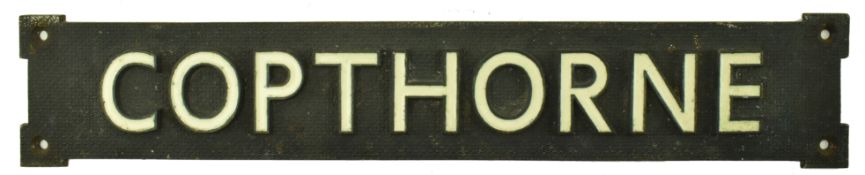 MID CENTURY BRONZE AND ENAMEL COPTHORNE SIGN