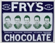 FRY'S CHOCOLATE - 1960S VINTAGE FIVE BOYS ENAMEL SIGN