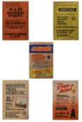 FIVE 20TH CENTURY CARDED SHOP DISPLAY ADVERTISING SIGNS