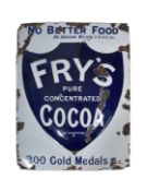 EARLY 20TH CENTURY EMBOSSED FRY'S COCOA ENAMEL SIGN