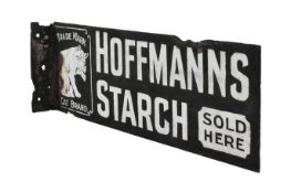 1920S HOFFMANNS STARCH DOUBLE SIDED ENAMEL SIGN