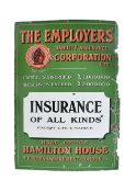 LARGE THE EMPLOYERS LIABILITY ASSURANCE ENAMEL SIGN