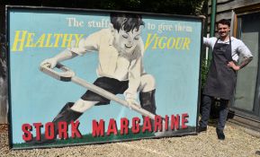 STORK MARGARINE - VINTAGE MID CENTURY ADVERTISING PAINTING