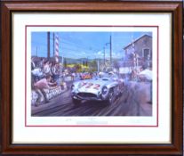 AFTER NICHOLAS WATTS - MILLE MIGLIA 1955 SIGNED PRINT