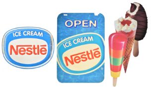 NESTLE - COLLECTION OF THREE VINTAGE ADVERTISING SIGNS