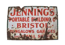 JENNINGS PORTABLE BUILDINGS CO - VINTAGE ENAMEL SIGN