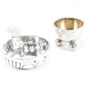 19TH CENTURY SILVER TASTE DE VIN & SCOTTISH HALLMARKED EGG CUP