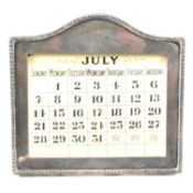 EDWARDIAN HALLMARKED SILVER MOUNTED DESK CALENDAR AF