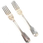TWO WILLIAM IV HALLMARKED SILVER SERVING FORKS - MARY CHAWNER