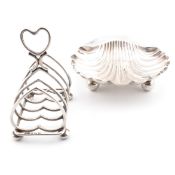 HALLMARKED LONDON SILVER CLAM SHELL TABLE SALT 1891