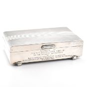 SILVER CIGARETTE BOX HALLMARKED MID CENTURY