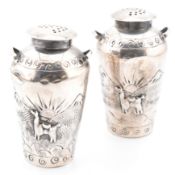 PAIR OF SILVER 925 PERUVIAN TABLE SALT POT CONDIMENTS