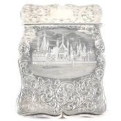 VICTORIAN HALLMARKED SILVER CASTLE TOP CARD CASE - BRIGHTON