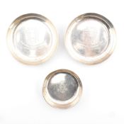 HALLMARKED SILVER TRINKET DISHES MILITARY INTEREST GARRARD & CO