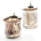 SILVER CHRISTENING CUPS EARLY 20TH CENTURY & LATER