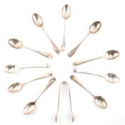 HALLMARKED SILVER CASED PART SPOON & TONG SET