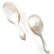 PAIR OF HALLMARKED SILVER ENGINE TURNED CLOTHES BRUSHES