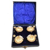 VICTORIAN HALLMARKED SILVER SALT SET