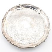 GEORGE III SILVER CARD TRAY SALVER 1777
