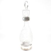 SILVER HALLMARKED WINE COASTER, DECANTER & LABEL