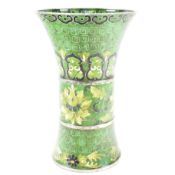 19TH CENTURY CHINESE SILVER & ENAMEL CHAMPLEVE GU VASE