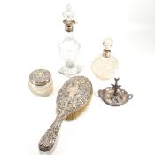 COLLECTION OF SILVER MOUNTED DRESSING TABLE ITEMS