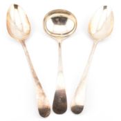 SILVER HALLMARKED 19TH CENTURY TABLESPOONS & LADLE