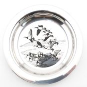 HALLMARKED SILVER PRESENTATION PLATE PETER SCOTT