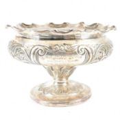 EDWARDIAN HALLMARKED SILVER ROSE BOWL TAZZA