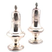 LATE 18TH / 19TH SILVER PAIR OF PEPPERETTES
