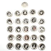 FRANKLIN MINT THE FLORAL ALPHABET SET SILVER DISHES