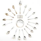 HALLMARKED & STERLING SILVER TRAY, NAPKIN & FLATWARE