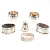 EARLY 20TH CENTURY ACORN SALT SHAKER & NAPKIN RINGS