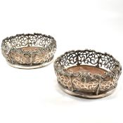 PAIR OF ELKINGTON & CO 19TH CENTURY WINE BOTTLE COASTERS