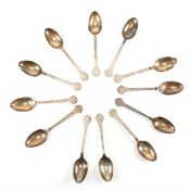 HALLMARKED SILVER SET OF 12 TEASPOONS IN PRESENTATION CASE