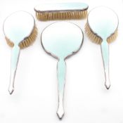 GUILLOCHE ENAMEL DRESSING TABLE SET