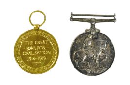 WWI FIRST WORLD WAR MEDAL PAIR - RIFLE BRIGADE