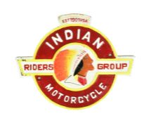 CAST IRON INDIAN MOTORCYCLE RIDERS GROUP PLAQUE
