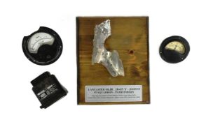 COLLECTION OF WWII COCKPIT INSTRUMENTS & LANCASTER BOMBER PART