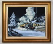 ALAN KING - STEAM UNDER WAY - OIL ON CANVAS